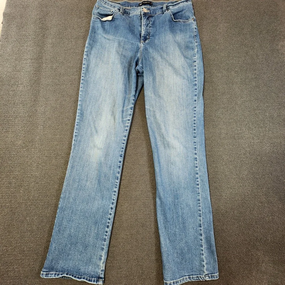 Lee Jeans Women 12 Long Blue Classic Fit Straight Leg Denim Stretch Casual